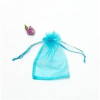 Saci Organza 100 buc cian M