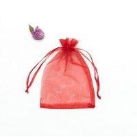 Saci Organza 100 buc roșu M