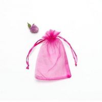 Saci Organza 100 buc roz închis XL
