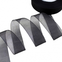Panglică șifon 20 mm / 46 m negru