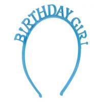 Bentita luminoasa de petrecere BIRTHDAY GIRL 2 buc albastru