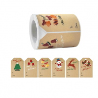 Etichete de nume cu motiv de Crăciun 7,5 x 5 cm 50 buc