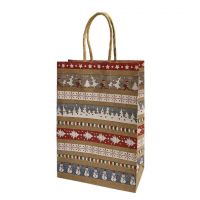 Pungă de hârtie cu motiv de Crăciun 21 x 15 x 8 cm 4 buc 2