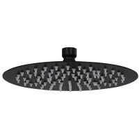 vidaXL Cap de duș tip ploaie rotund, negru, 20 cm, oțel inoxidabil