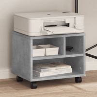 vidaXL Suport pentru imprimantă cu roți, gri beton, 41x32x34,5 cm