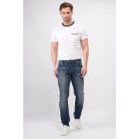 Blugi slim fit cu aspect decolorat