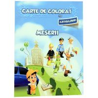 Carte de colorat cu abtibilduri - Meserii |