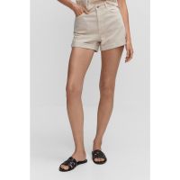 Blugi scurti mom fit cu talie inalta