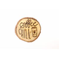 Suport de pahare, din lemn reciclat "Coffee and chill" | Deco Sara's Handmade