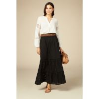 Bluza de bumbac cu garnituri de dantela crosetata