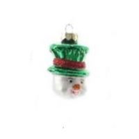 Decoratiune pentru brad - Figure Glass - Snowman Green Hat - Om De Zapada Cu Palarie Verde | Kaemingk