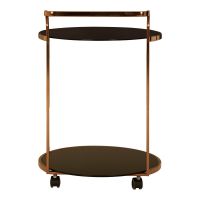 Măsuță de servire cu roți cu blat din sticlă ø 50 cm Ackley – Premier Housewares