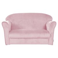 Canapea pentru copii roz-deschis cu tapițerie din catifea 78 cm Lil Sofa – Roba