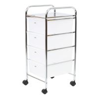 Etajeră pe roți din plastic alb-argintiu 33x79 cm – Premier Housewares