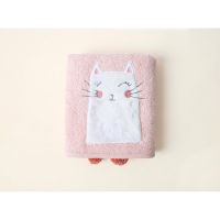 Prosop pentru copii roz din bumbac 75x50 cm Kitty - Foutastic