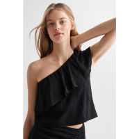 Bluza crop cu decolteu pe un umar Rayat