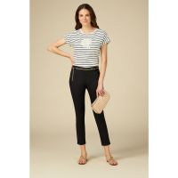 Pantaloni crop cu croiala conica