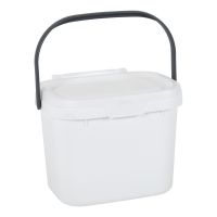 Recipient pentru deșeuri compostabile cu capac Addis, 24,5 x 18,5 x 19 cm, alb