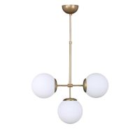 Lustră alb-auriu cu abajur din sticlă ø 15 cm Seagull – Squid Lighting