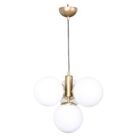 Lustră alb-auriu cu abajur din sticlă ø 15 cm Hector – Squid Lighting