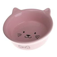 Bol din ceramică pentru pisici Dakls, ø 14 cm, roz