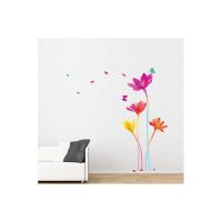 Set autocolante de perete Ambiance Rainbow Flowers