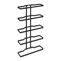 Raft pentru 5 sticle de vin negru pentru perete din metal Lava – Metaltex