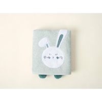 Prosop pentru copii verde din bumbac 75x50 cm Bunny - Foutastic