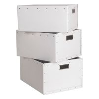 Cutii de depozitare albe 3 buc. din carton Ture – Bigso Box of Sweden