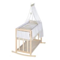 Pătuț leagăn cu spațiu de depozitare și baldachin 90x45 cm Liebhabär – Roba