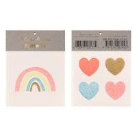 Folie de tatuaje pentru copii Rainbow & Hearts – Meri Meri