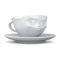 Ceașcă din porțelan pentru cafea 58products Smile, 200 ml, alb