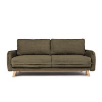Canapea verde extensibilă cu tapițerie din catifea reiată 218 cm Tori – Bonami Selection