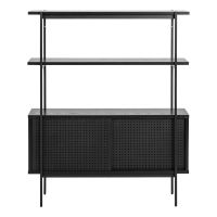 Bibliotecă cu ușă glisantă Actona Angus, negru