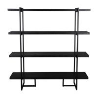 Bibliotecă cu aspect de lemn exotic neagră 140x146 cm Class - Dutchbone