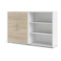 Bibliotecă modulară albă/cu aspect de lemn de stejar 178x113 cm Prima – Tvilum
