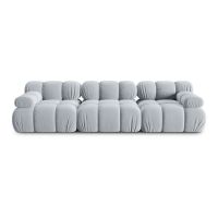 Canapea albastru-deschis cu tapițerie din catifea 282 cm Bellis – Micadoni Home