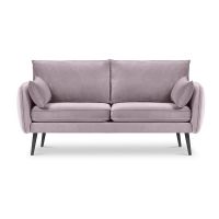 Canapea cu tapițerie din catifea Kooko Home Lento, 158 cm, roz deschis