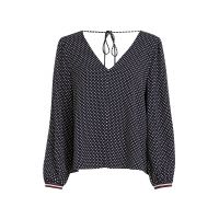 Bluza cu decolteu in V si model cu buline