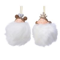 Decoratiune - Girl with White Pom-Pom - mai multe modele | Kaemingk