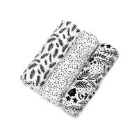 Set 3 scutece din bumbac T-TOMI Tetra Black, 70 x 70 cm