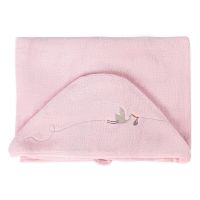 Prosop roz cu glugă din bumbac pentru copii 80x135 cm Bebemarin - Foutastic