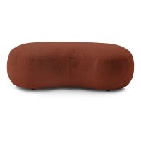 Puf din stofă bouclé cărămiziu Saint-Germain – Bobochic Paris
