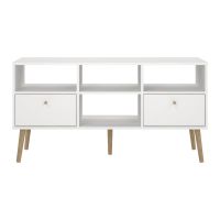 Comodă TV albă 117x61 cm Bodo – Tvilum