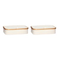 Set 2 organizatoare textile Hübsch Bamboo, bej