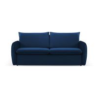 Canapea albastru-închis extensibilă cu tapițerie din catifea 214 cm Vienna – Cosmopolitan Design