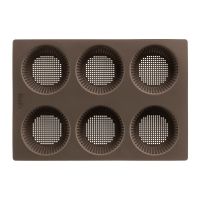 Formă din silicon cu 6 locuri de copt chifle Lékué, maro