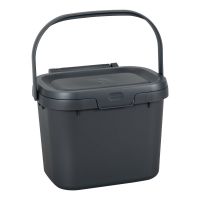 Recipient pentru deșeuri compostabile cu capac Addis, 24,5 x 18,5 x 19 cm, gri închis