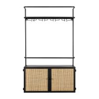 Dulap vinotecă din ratan negru 18x100 cm Guuji - White Label