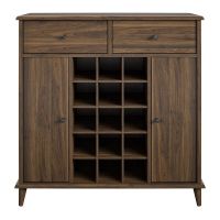 Raft vinotecă cu aspect de lemn de nuc pentru 15 sticle 91x91 cm Farnsworth - Queer Eye